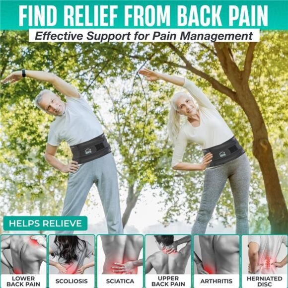 Modvel Back Braces for Lower Back Pain Relief with 6 Stays, Breathable Back - Picture 5 of 14